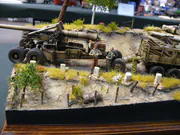 Diorama titled Normandy 1944 depicts a scene from World War II - photo No. 4 - close-up