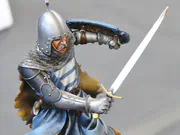 Figure of a knight in chain mail and partial plate armor - photo No. 4 - close-up