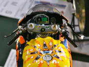 1:12 scale plastic model of the Honda RC211V motorcycle built from a Tamiya kit - photo No. 5 - close-up