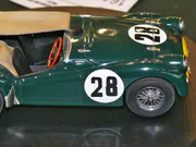 1:24 scale plastic model of the Triumph TR2 that competed in the 1955 Le Mans race - photo No. 7 - close-up