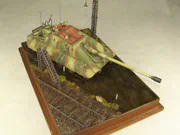 Modeler's vision - a diorama with a plastic model of the E-100 German armored vehicle, which never went into production - photo No. 2 - side view