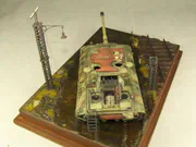 Modeler's vision - a diorama with a plastic model of the E-100 German armored vehicle, which never went into production - photo No. 4 - rear view