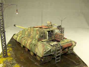 Modeler's vision - a diorama with a plastic model of the E-100 German armored vehicle, which never went into production - photo No. 5 - rear view