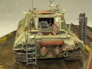 Modeler's vision - a diorama with a plastic model of the E-100 German armored vehicle, which never went into production - photo No. 11 - close-up