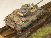 WWII military diorama titled Wittmann's Last Tiger, featuring a German tank wreck and an American Sherman Firefly with a Polish crew - photo No. 9 - close-up