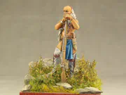 Resin miniature of a Native American - photo No. 2 - side view