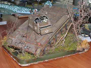 1:25 scale paper model of the British Crusader III AA Mk III anti-aircraft tank - photo No. 2 - side view