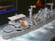 Plastic model of a World War II Liberty ship - photo No. 7 - close-up