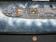 Plastic model of a World War II Liberty ship - photo No. 8 - top view