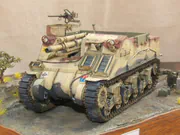 Plastic model of the M7 Priest self-propelled howitzer of the 7th Horse Artillery Regiment, Polish II Corps, in May–June 1945 - photo No. 1 - front view
