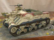 Plastic model of the M7 Priest self-propelled howitzer of the 7th Horse Artillery Regiment, Polish II Corps, in May–June 1945 - photo No. 2 - side view
