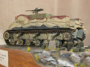 Plastic model of the M7 Priest self-propelled howitzer of the 7th Horse Artillery Regiment, Polish II Corps, in May–June 1945 - photo No. 3 - side view