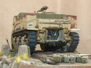 Plastic model of the M7 Priest self-propelled howitzer of the 7th Horse Artillery Regiment, Polish II Corps, in May–June 1945 - photo No. 4 - rear view