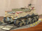 Plastic model of the M7 Priest self-propelled howitzer of the 7th Horse Artillery Regiment, Polish II Corps, in May–June 1945 - photo No. 5 - side view
