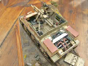 Plastic model of the M7 Priest self-propelled howitzer of the 7th Horse Artillery Regiment, Polish II Corps, in May–June 1945 - photo No. 9 - top view