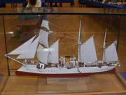 Paper model of the Russian Korietz gunboat with steam-and-sail propulsion - photo No. 1 - side view