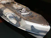 Plastic model of the German Schnellboot S-100 torpedo boat from World War II - photo No. 2 - close-up