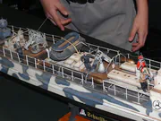 Plastic model of the German Schnellboot S-100 torpedo boat from World War II - photo No. 8 - close-up
