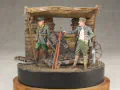 Link to photos of the World War diorama with rain, soldiers figures and a resin model of the 17cm mortar.