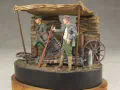 The World War diorama with rain, soldiers figures and a resin model of the 17cm mortar - photo no 4.