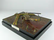 1:72 scale diorama featuring an American UH-1B Huey helicopter model built from an Italeri kit - photo No. 2 - side view