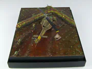 1:72 scale diorama featuring an American UH-1B Huey helicopter model built from an Italeri kit - photo No. 3 - side view