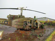 1:72 scale diorama featuring an American UH-1B Huey helicopter model built from an Italeri kit - photo No. 10 - close-up