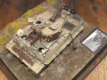 WW2 diorama with a plastic model of the Bergetiger German military engineering vehicle - photo no 8