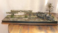 A diorama with a plastic model of the Henschel 33 D1 German army truck towing a mobil crane - WW2 - photo no 1