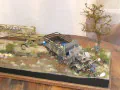 A diorama with a plastic model of the Henschel 33 D1 German army truck towing a mobil crane - WW2 - photo no 4