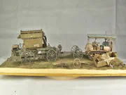 Plastic models of the military omnibus and the Holt 75 tractor in a diorama - photo No. 4 - rear view
