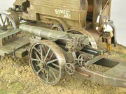 Plastic models of the military omnibus and the Holt 75 tractor in a diorama - photo No. 16 - close-up