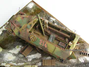 1:35 scale Ardennes Offensive 1944 diorama featuring plastic models of the German Grille Ausf. H and Sd.Kfz. 251 Ausf. D vehicles - photo No. 12 - close-up