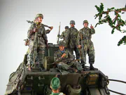 German paratroopers in a 1:16 scale Ardennes diorama move through Belgium in WWII 1944 - photo No. 10 - close-up