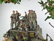 German paratroopers in a 1:16 scale Ardennes diorama move through Belgium in WWII 1944 - photo No. 11 - close-up