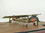 Plastic model of the American Cessna O-1D observation and liaison aircraft from the Vietnam War period - photo No. 7 - close-up
