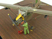 Plastic model of the American Cessna O-1D observation and liaison aircraft from the Vietnam War period - photo No. 9 - close-up
