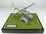 Plastic model of the American Bell UH-1V helicopter built on 1:72 scale based on photos taken at the National Vietnam War Museum in Orlando, Florida, USA - photo No. 1 - side view