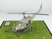 Plastic model of the American Bell UH-1V helicopter built on 1:72 scale based on photos taken at the National Vietnam War Museum in Orlando, Florida, USA - photo No. 3 - side view