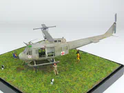 Plastic model of the American Bell UH-1V helicopter built on 1:72 scale based on photos taken at the National Vietnam War Museum in Orlando, Florida, USA - photo No. 4 - side view