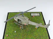 Plastic model of the American Bell UH-1V helicopter built on 1:72 scale based on photos taken at the National Vietnam War Museum in Orlando, Florida, USA - photo No. 5 - side view