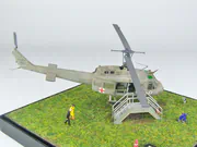 Plastic model of the American Bell UH-1V helicopter built on 1:72 scale based on photos taken at the National Vietnam War Museum in Orlando, Florida, USA - photo No. 8 - side view