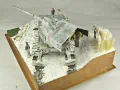 Winter diorama with a plastic model of the German AUF E-100 armored weapon prototype - photo no 4