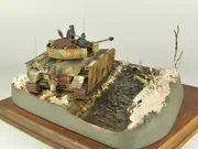 German Panzer IV Ausf. J medium tank plastic model built in a 1:35 scale WWII diorama - photo No. 4 - side view
