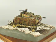 German Panzer IV Ausf. J medium tank plastic model built in a 1:35 scale WWII diorama - photo No. 5 - rear view