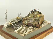 German Panzer IV Ausf. J medium tank plastic model built in a 1:35 scale WWII diorama - photo No. 7 - side view