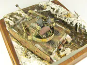 German Panzer IV Ausf. J medium tank plastic model built in a 1:35 scale WWII diorama - photo No. 13 - top view