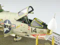 The photo shows a plastic model of the American single-seat F-8E Crusader carrier-based fighter aircraft assembled on a 1:72 scale. The model represents the F-8E aircraft from times of the Vietnam War. Photo No. 12