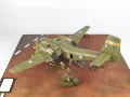 The photo shows a scale plastic model of the C-7A Caribou cargo plane glued together in a 1:72 scale - photo No. 3