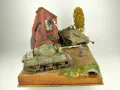 Diorama with plastic models of Sherman Firefly and Jagdpanther showing a scene from World War II invented by the modeller - photo No. 8